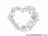 Wreath Valentine Colouring Sheet Roses Coloring Sheets Title sketch template