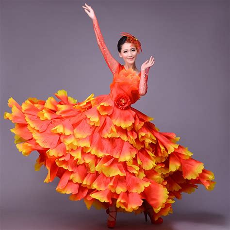 buy long sleeves flamenco dance costume expansion