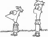 Ferb Phineas Coloring Pages Kids Print Getdrawings Jersey sketch template