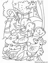 Laughing Animals Coloring Pages Bestcoloringpages Jungle Kids Colouring Choose Board sketch template