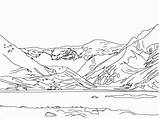 Coloring Mountain Mountains Pages Landscape Scenery Arctic Rocky Smoky Drawing Appalachian Printable Adult Adults Kids Book Line Nature Color Clipart sketch template