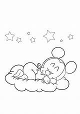 Mickey Sleeping Mouse Coloring Para Colorir Bebe Baby Printable Desenhos Pages Minnie Imagens Description Escolha Pasta sketch template