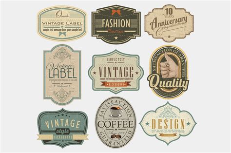 retro vintage labels business card templates creative market