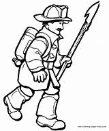 Coloring Pages Fireman Jobs Color Firemen Printable Family Kids Firefighter Sheets Sheet Police Print sketch template
