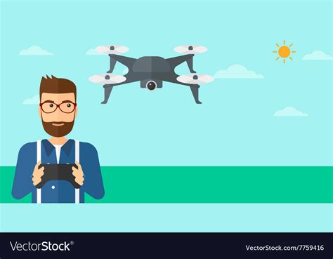 man flying drone royalty  vector image vectorstock
