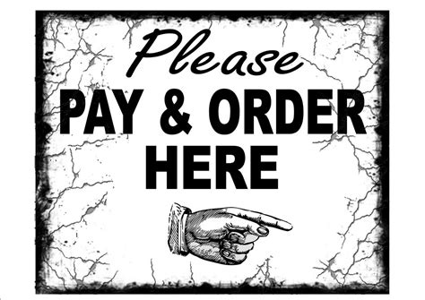 pay order  shop sign pay  cafe sign metal sign ebay