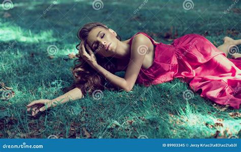 Beautiful Woman Stock Image Image Of Gorgeous Grass 89903345