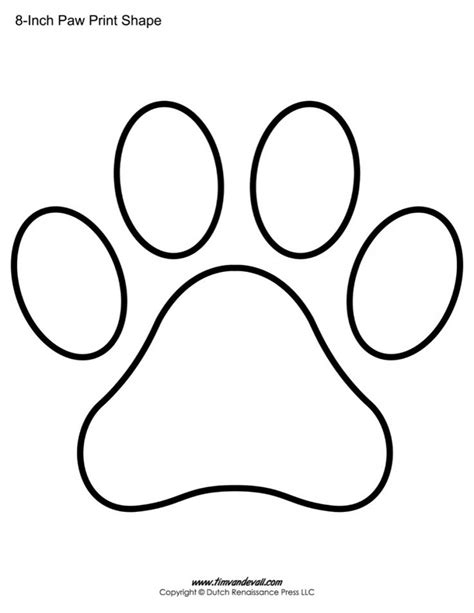 paw print coloring page paw print template shapes blank printable