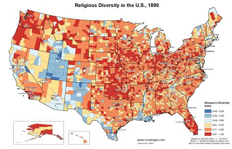 Religious Diversity In The United States 1890 2010