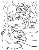Scar Coloring Lion King Pages Simba Drawing Fighting Popular Getdrawings sketch template