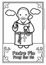 Pio Padre Coloring Catholic St sketch template