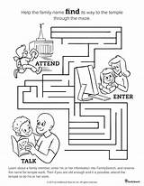 Lds Activities Primary Maze Activity Family Kids History Coloring Temple Pages Lessons Find Month Colouring sketch template