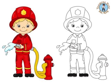 firefighter coloring page  printables treasure hunt  kids
