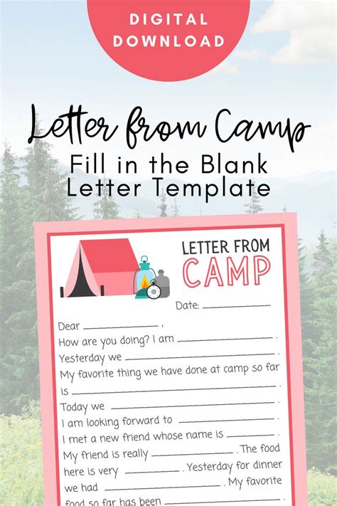 letter  camp camp letters fill  blank summer camp etsy camp