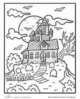 Halloween Coloring Pages Worksheets Kids Haunted Adults Cartoon Special House Fun Mansion Charlie Pumpkin Brown Perfect Classic Great Who People sketch template