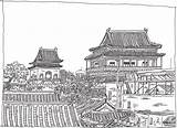 Beijing Skyline Hai China Bar Kr Flic sketch template