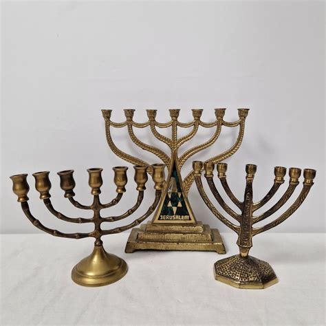 judaica menorah candlesticks  brass bronze catawiki