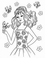 Coloring Pages Teen Girl Teenagers Girls Colouring Color Easy Print Templates Printable Drawing Cute Kids Cool Pdf Books раскраски Template sketch template