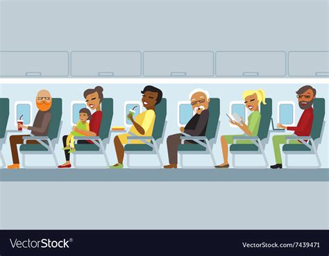Aircraft Passengers On The Flight Royalty Free Vector Image