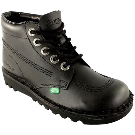 mens kickers kick   core leather classic office work boots shoes  sizes ebay