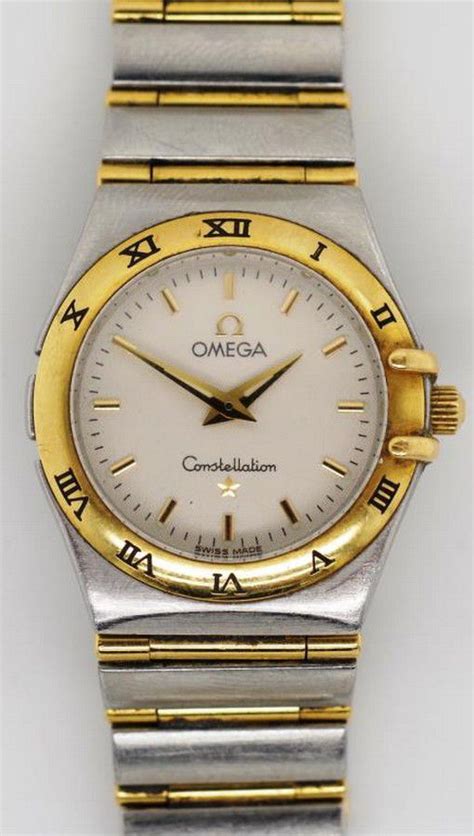 ladies omega constellation gold and steel watch stainless steel