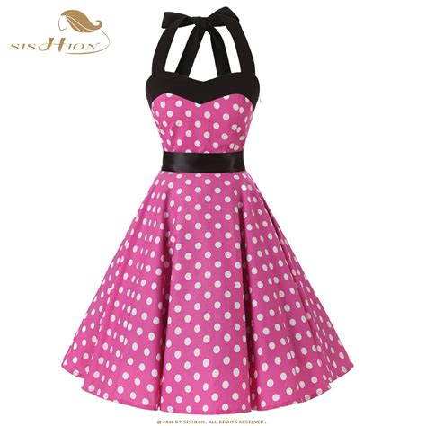sishion pink polka dot dress plus size elegant 50s 60s retro vintage