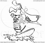 Wiener Dog Wakeboarding Outline Illustration Cartoon Royalty Toonaday Rf Clip Leishman Ron Regarding Notes sketch template