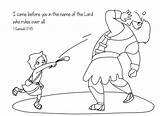 Goliath Bible Coloriage Tales Papan Pilih Tableau sketch template