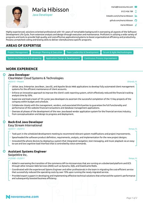 java developer resume sample   guide