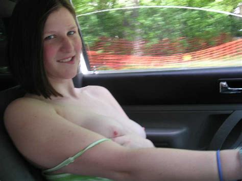 girls naked in the car driving topless