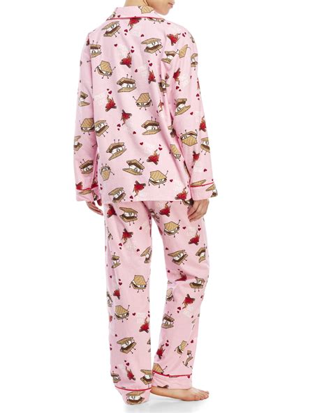 lyst pj salvage smore love flannel pajama set  pink