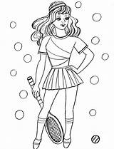 Barbie Coloring Printable Tennis Girls Playing Pages Ecoloringpage sketch template