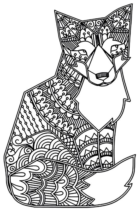 fox foxes adult coloring pages