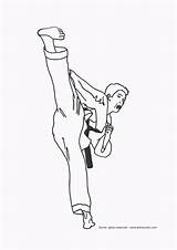 Karate Colorare References Martial Taekwondo Kid Sustain Incantevole Poses sketch template