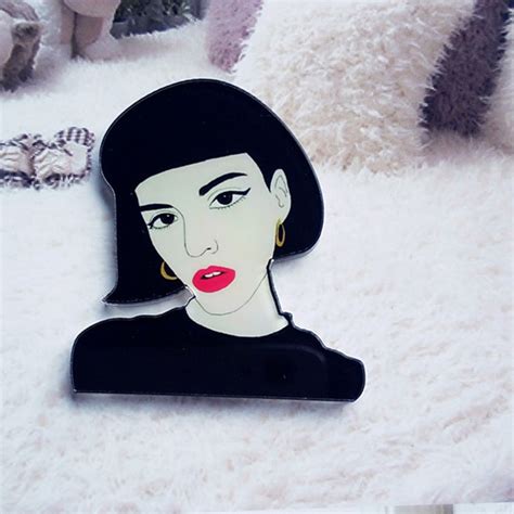 1pcs harajuku style kawaii fashion cool girl acrylic brooch pins icon