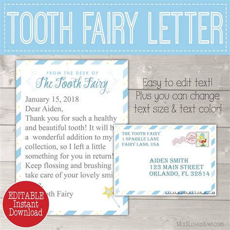 tooth fairy letter template  tooth hkfalas