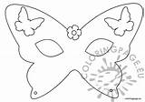 Mask Butterfly Template Coloring Masks Carnival Animals sketch template