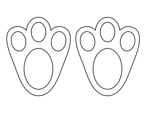 easter bunny paw template  printable  templateroller