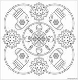 Winter Pages Mandala Coloring Color Print sketch template
