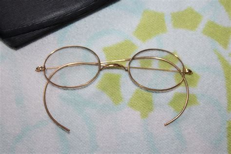 Antique Eyeglasses 12k Gold Filled Frames With Case