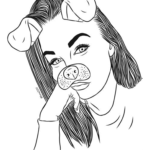 freetoedit drawing girl tumblr snapchat outlinedrawing outlines