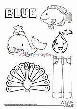 Blue Pages Things Colour Colouring Coloring Collection Color Worksheets Preschool Activity Toddlers Colors Activities Activityvillage Objects Sheets Kindergarten Kids Toddler sketch template