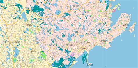boston massachusetts us map vector exact city plan high