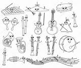 Musical Musicales Instrumentos Claves Colorier Juego Divertido sketch template