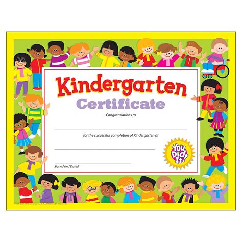 certificate kindergarten certificates templates