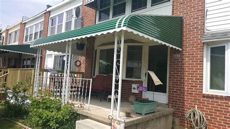aluminum awnings md dc va pa  hoffman awning  porch awning front porch house