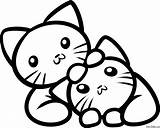 Kitten Kittens Gatitas Cachorros Coloringhome Dos Cliparts Clipartmag Popular Colour sketch template
