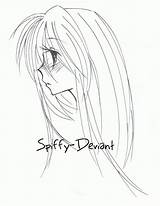 Side Face Drawing Anime Male Female Draw Getdrawings Manga Pro sketch template