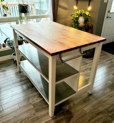 ikea stenstorp kitchen island  sale  stainless steel shelves