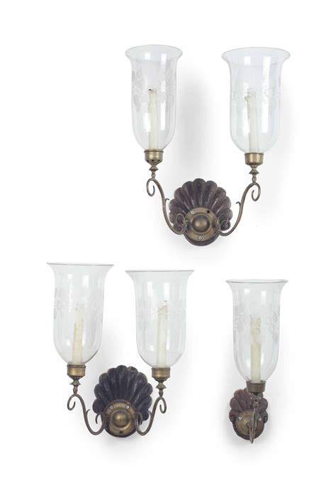 set   double light wall lights   single light wall lights late  century